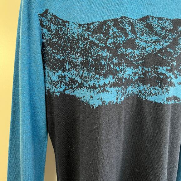 Smartwool Sparwood Mountain Crew Sweater Long Sleeves Merino Wool Blue - Picture 4 of 6